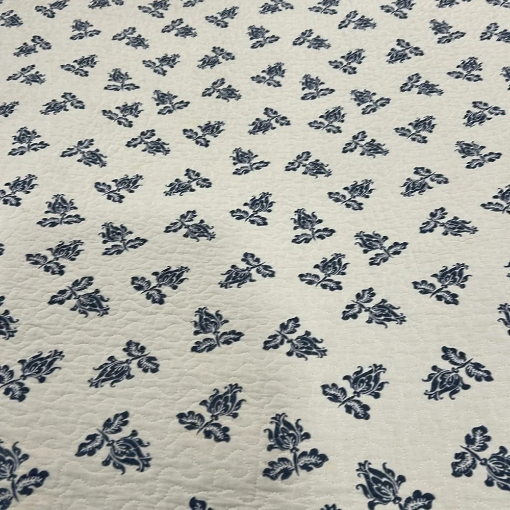 Domain Floral Cream and Blue Quilt Bedding